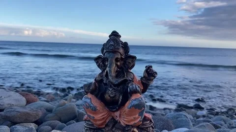 Ganesh on the beach Stock Footage 168876493