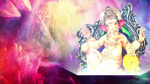 Ganesh chatruthi - Ganesh Motion Graphics - Ganesh Intro Video Stock Footage 281074013