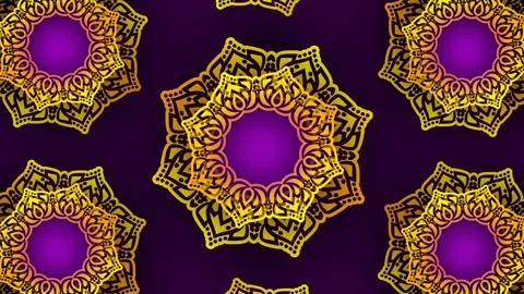 Ganesh Chaturthi Golden Mandala Pattern on Purple Background Loop. Vidéo 342732703
