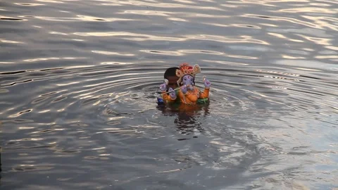 Ganesh immersion Stock Footage 95014294