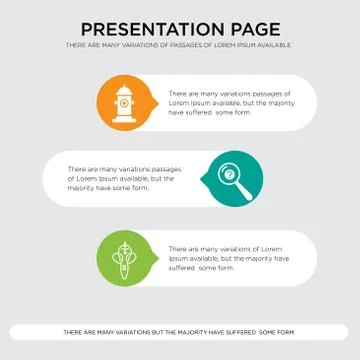 Ganesh, inquiry, fire hydrant presentation design template in orange, green,  Stock Illustration