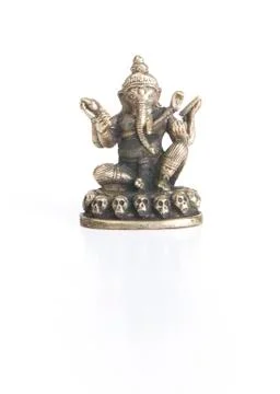 Ganesh on a White Background with Reflection Stock Photos