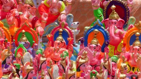 Ganesha colorful group  Stock Photos