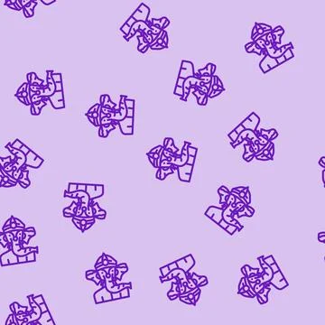 Ganesha god om line vector seamless pattern Stock Illustration