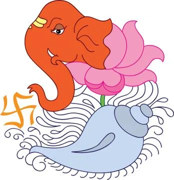 Ganesha the lord of wisdom Stock Illustration