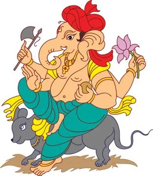 Ganesha the lord of wisdom Stock Illustration