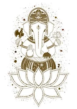 Ganesha mehndi vector Stock Illustration