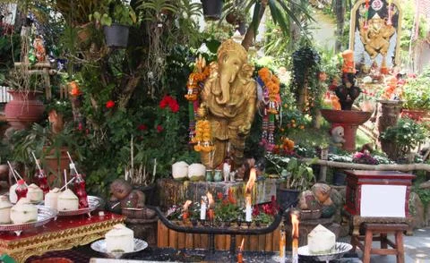 Ganesha statue altar Stock Photos