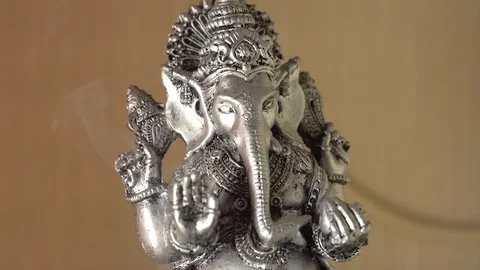  ganesha statue with incense Stock Footage 88886434