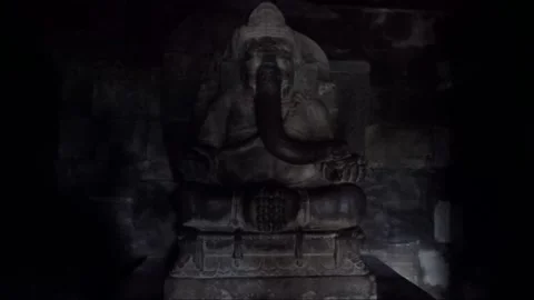 Ganesha Statue inside Shiva Temple, Prambanan, Java, Indonesia Stock Footage 247194792