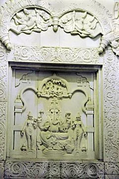 Ganesha on Wall Panel Stock Photos