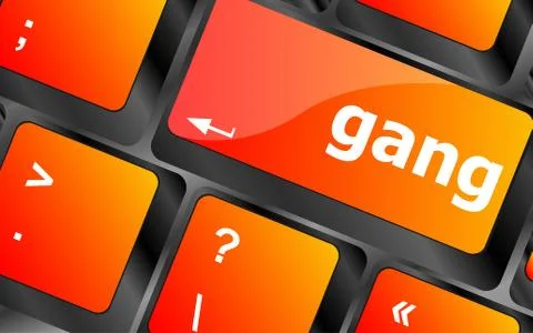 Gang button on computer pc keyboard key Stock Illustration