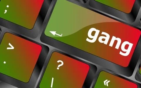 Gang button on computer pc keyboard key Illustrazione stock