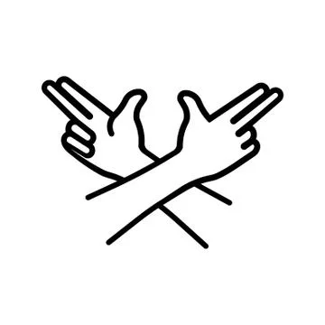 Gang hands, guns icon. Hands like a pistol. Gangsters crew. Mafia sign. Vecto Stock Illustration