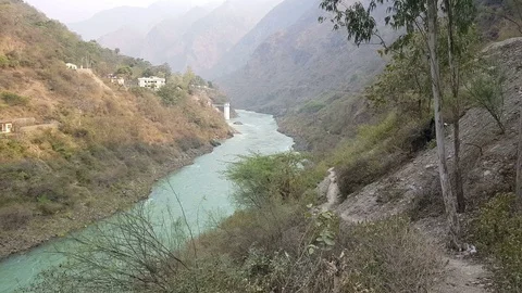 Ganga river flow in Uttarakhand 스톡 동영상 88161673