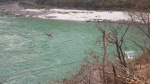 Ganga river flow in Uttarakhand 스톡 동영상 88161736