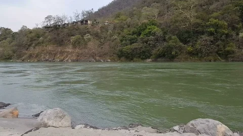 Ganga river flow in Uttarakhand Stock-Footage 106715471