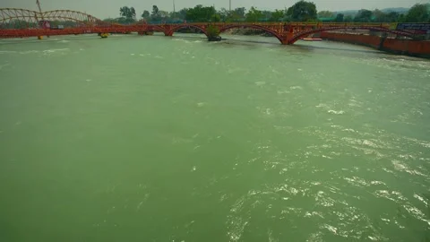Ganga river in haridwar Stock Footage 214321825