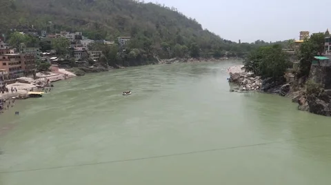 Ganga River in Rishikesh Stock Footage 50206867