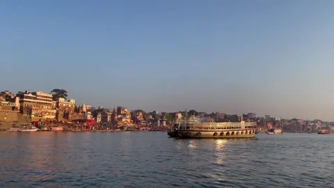 Ganga river view at varanasi  Stock Footage 250933259