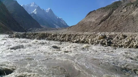 Ganga/Ganges river flowing from its source Gaumukh, Himalayas,India Stock Footage 114304362