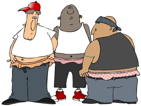 Gangbangers Stock Illustration