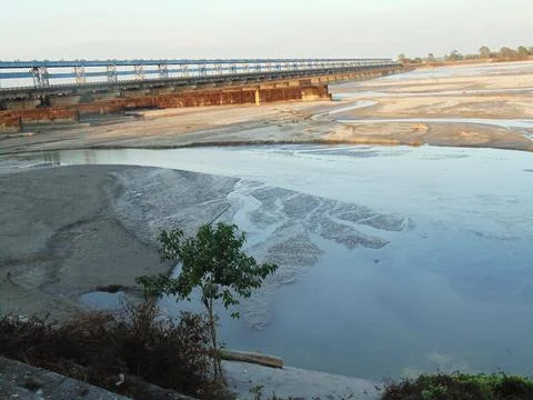 The Ganges Barrage, an engineering marvel, controls river flow Stock Photos