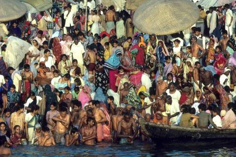 Ganges bathers Stock Photos
