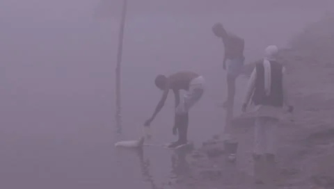 Ganges Bathing 01 Stock Footage 11020310