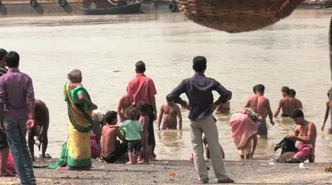 Ganges River bathing Stock-Footage 63211340