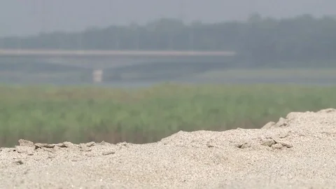 Ganges river with boats Stock Footage 84850895