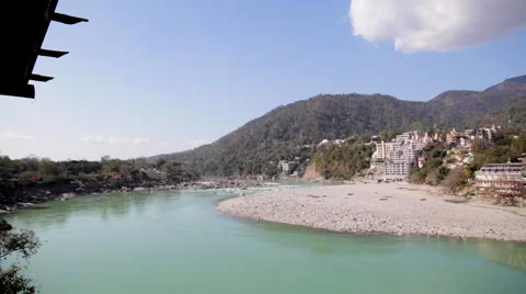 Ganges River in Rishikesh Stock Footage 41244335