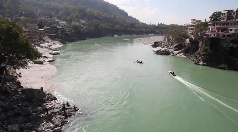 Ganges River in Rishikesh Stock Footage 41244404