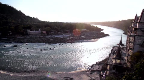 Ganges River in Rishikesh Stock Footage 41244421