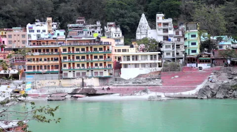 Ganges River in Rishikesh Stock Footage 41244482