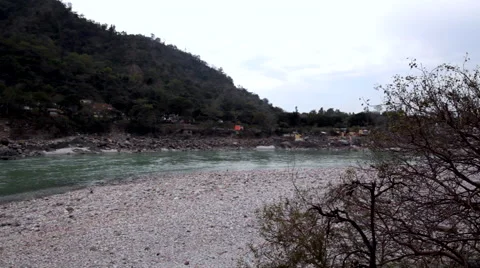 Ganges River in Rishikesh Stock Footage 41244759