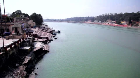 Ganges River in Rishikesh Stock Footage 41758872