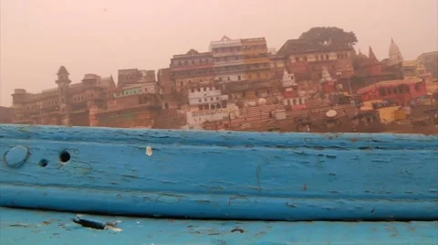 Ganges River Rowboat Video stock 1210319