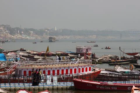 Ganges river in winter Stock Photos