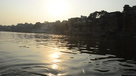 Ganges at Varanasi Stock Footage 46045292