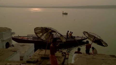 Ganges Waterfront Activity 1 Stock Footage 10590153