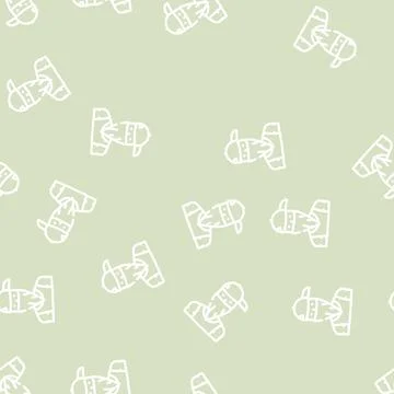 Gangsta rapper line vector seamless pattern flat Stock Illustration