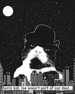Gangster cat Stock Illustration