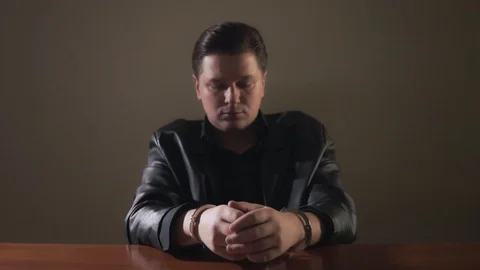 Gangster in handcuffs Video stock 87112913