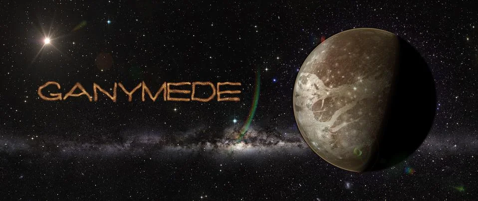 Ganimede in outer space. Stock Illustration