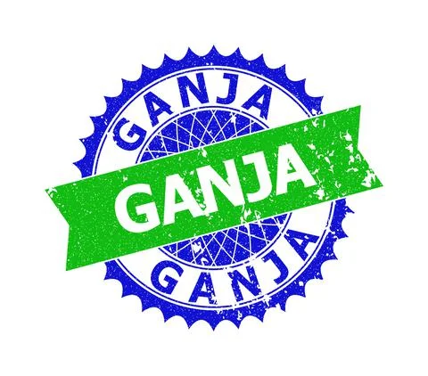GANJA Bicolor Rosette Rough Stamp Seal Stock Illustration