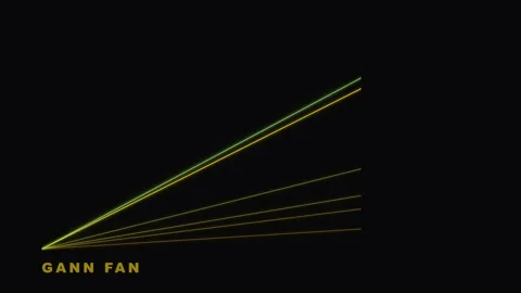 Gann Fan Technical Analysis Tool Overlay on Black Background Stock Footage 335474078