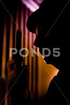 Ganster with gun on alert Stock Photos