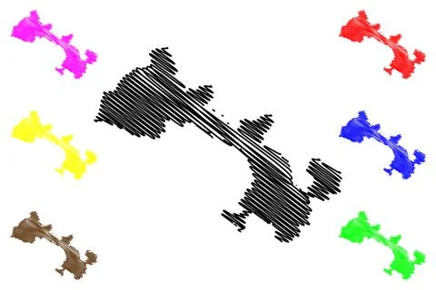 Gansu Province map vector.... Illustrazione stock
