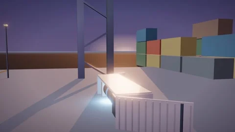 Gantry Crane Lifting A Reactor Module In A Container Port Yard Vídeos de archivo 343820884